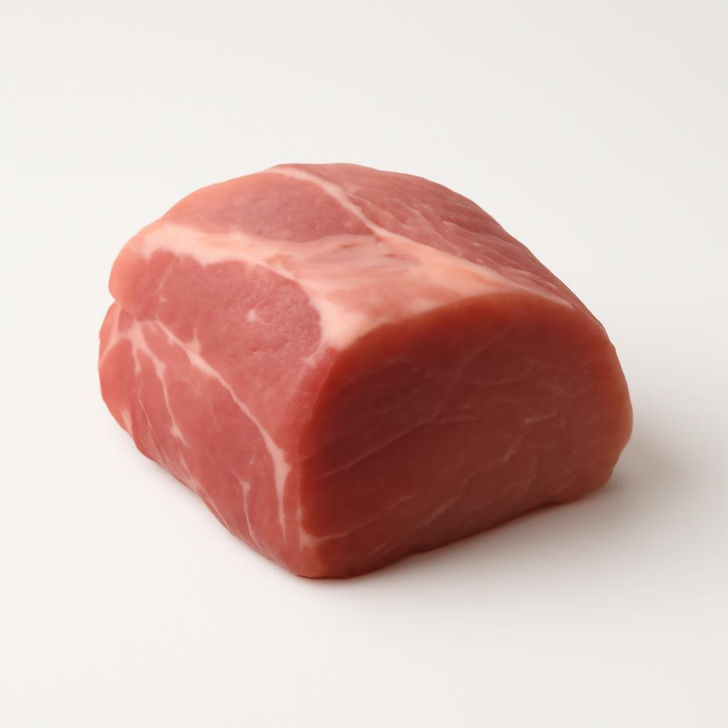 Carne de cerdo de capa blanca, cabezada, parte magra, cruda