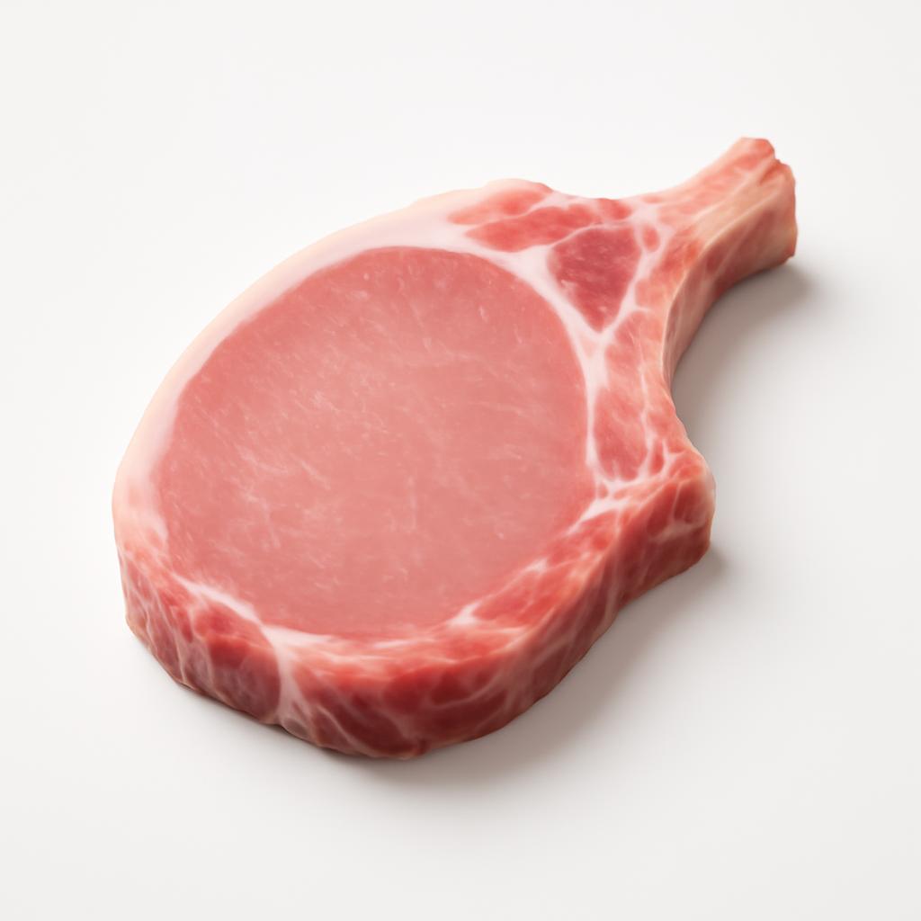 Carne de cerdo de capa blanca, chuleta, parte magra, cruda