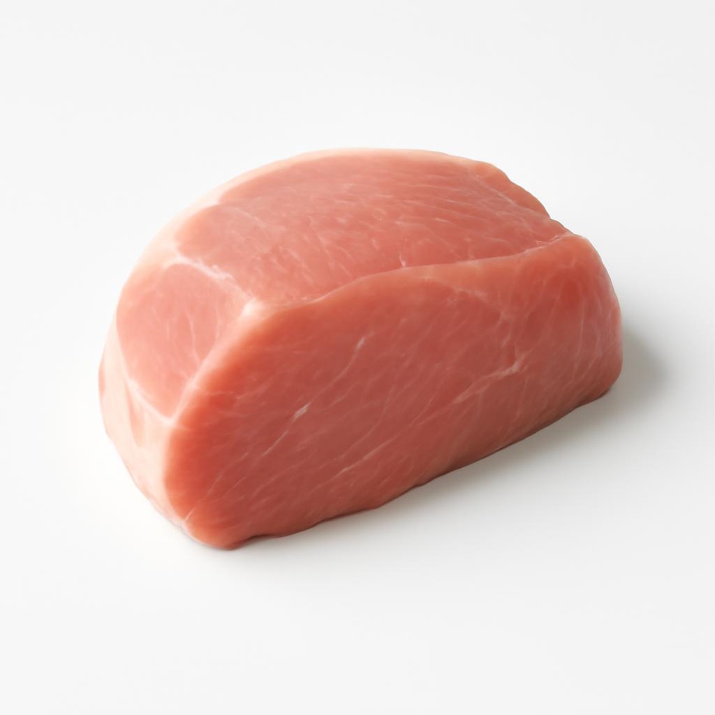 Carne de cerdo de capa blanca, jamón, parte magra, crudo