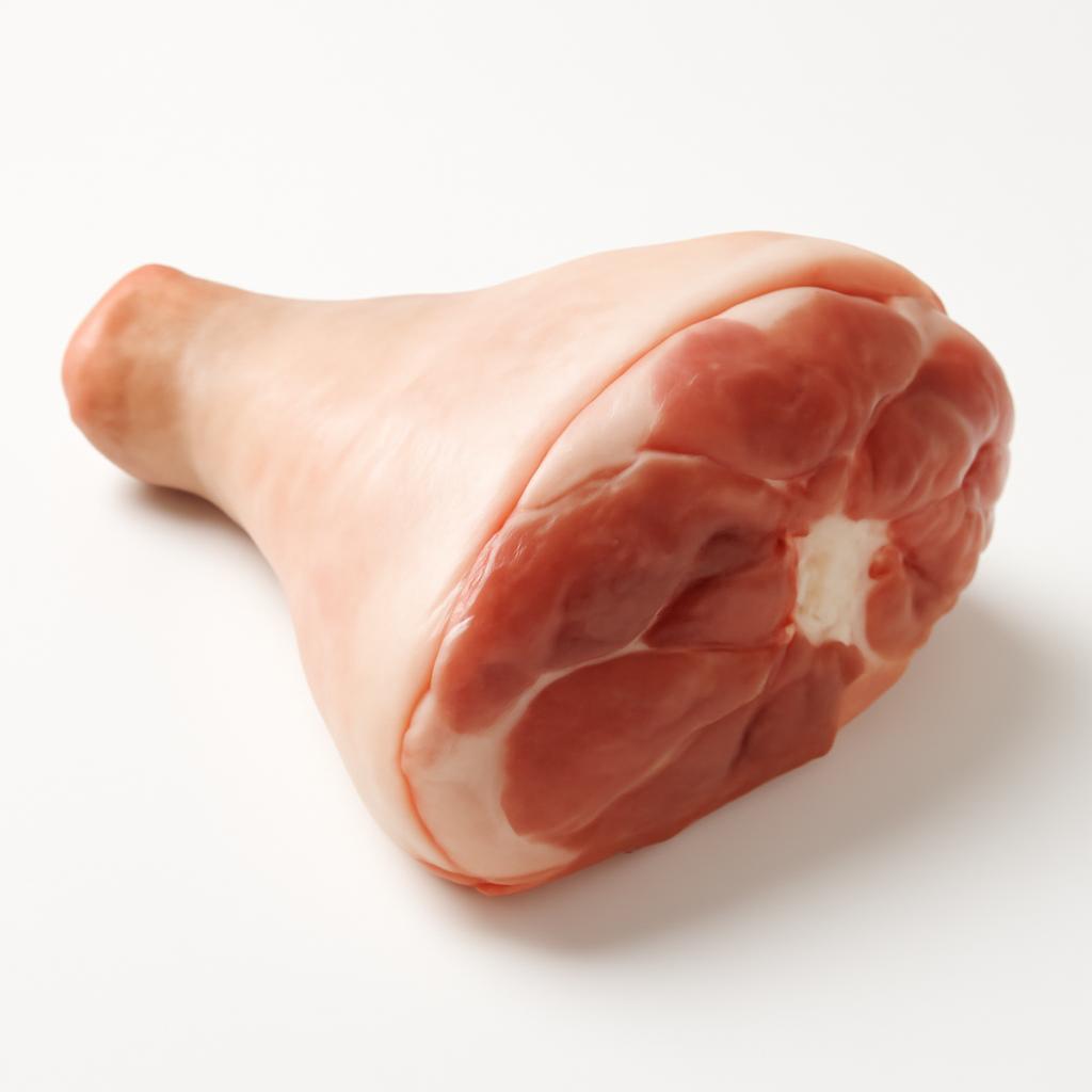 Cerdo, pierna, cruda, con grasa separable
