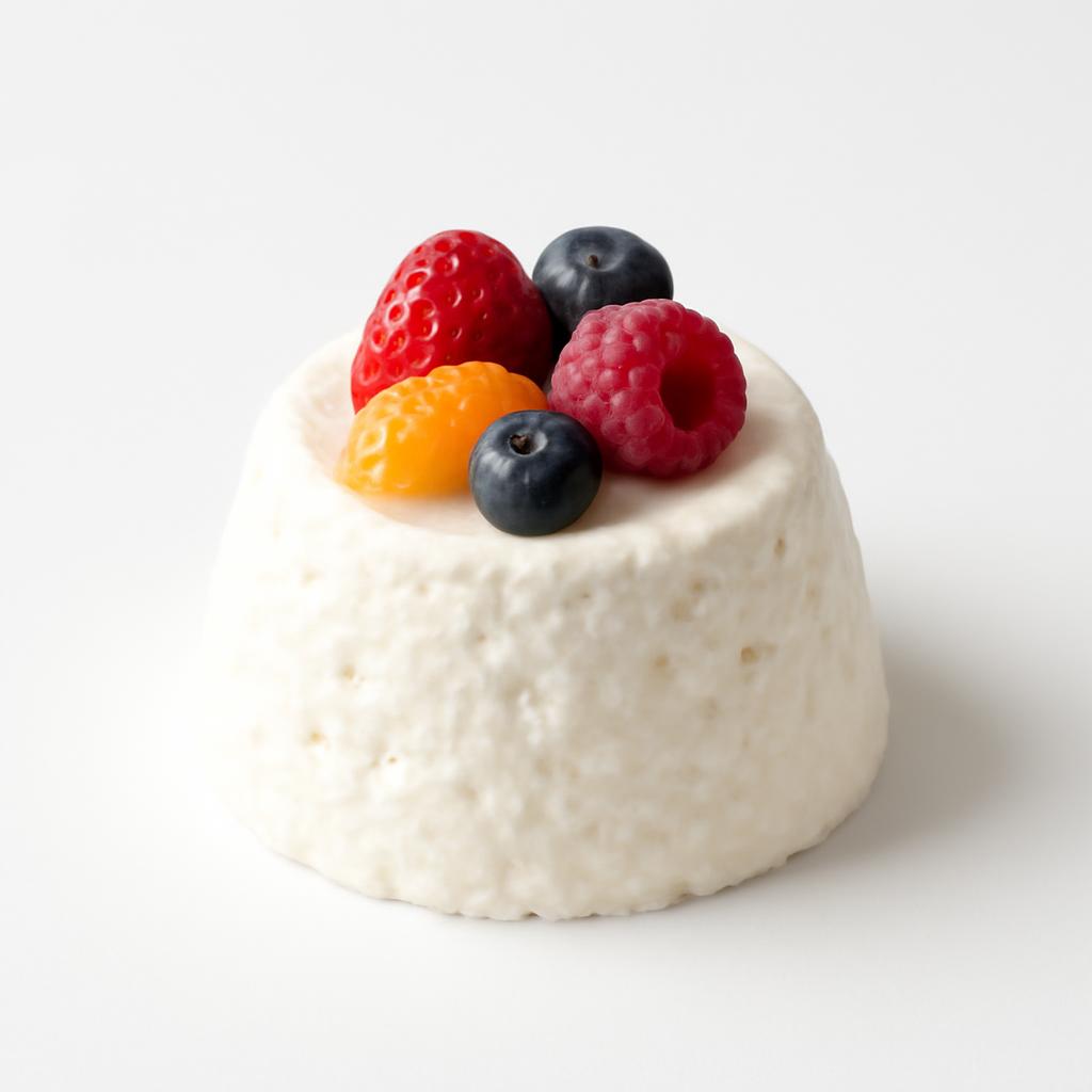 Mousse de queso fresco, desnatado, con frutas