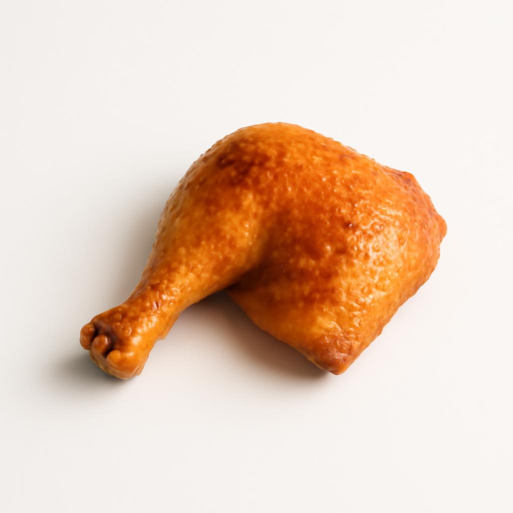 Pollo, muslo, con piel, asado