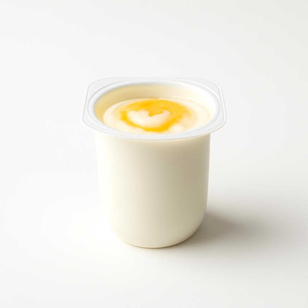 Yogur, desnatado, con melocotón y maracuyá