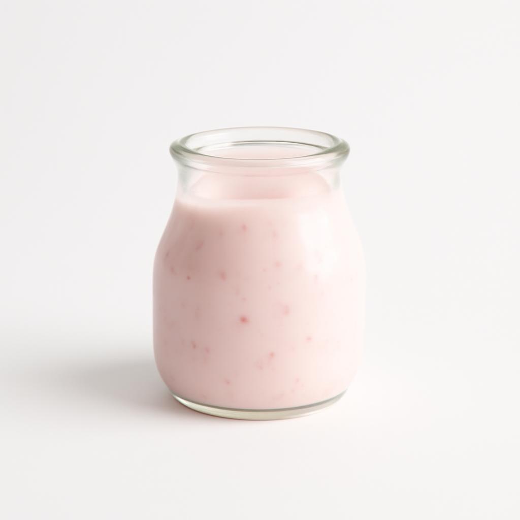 Yogur, entero, con fresas
