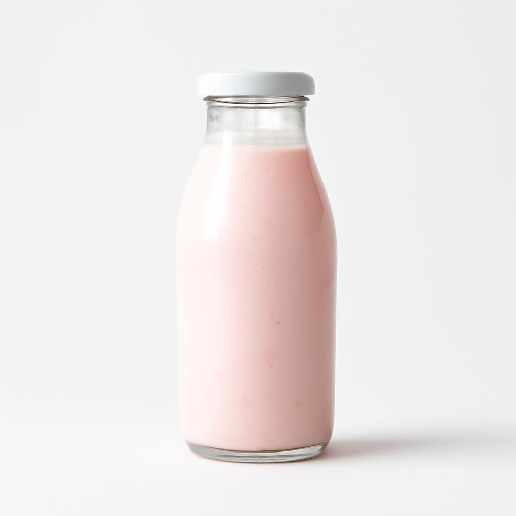 Yogur, líquido, entero, sabor fresa