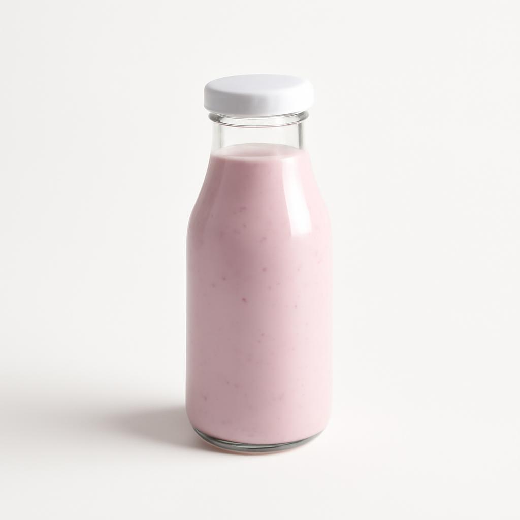 Yogur, líquido, entero, sabor frutas del bosque